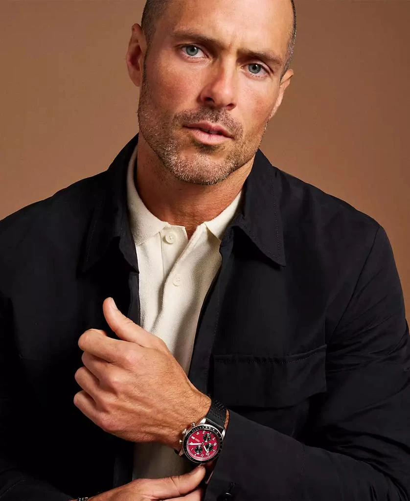 商品Fossil|Men's Sport Tourer Chronograph Black Leather Watch, 42mm,价格¥1446,第4张图片详细描述