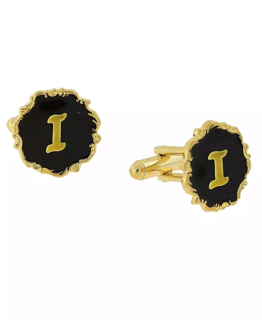 商品1928|Jewelry 14K Gold-Plated Enamel Initial I Cufflinks,价格¥402,第1张图片