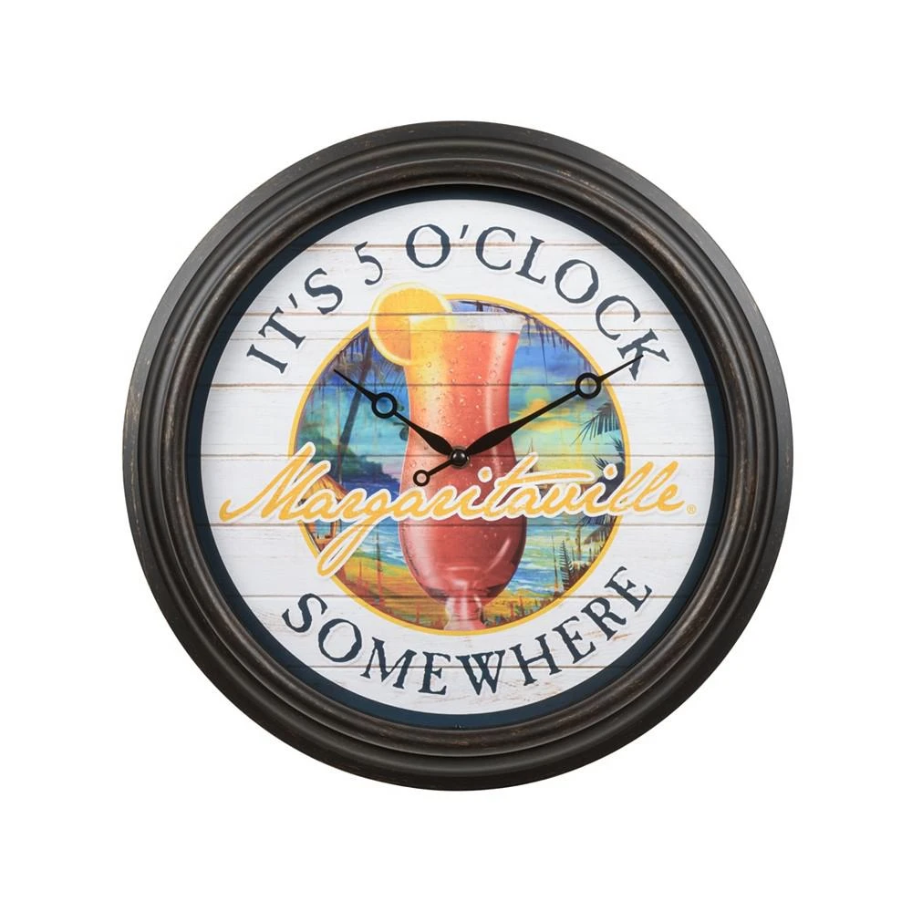 商品La Crosse Technology|433-3841Mv7 15.75" 5 O'Clock Somewhere Margaritaville Indoor, Outdoor Quartz Analog Wall Clock,价格¥312,第1张图片