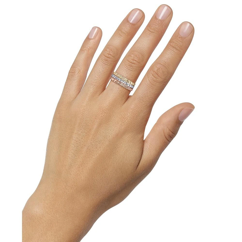商品Macy's|Textured Three Row Stack Look Ring in 14k Tri-Color Gold,价格¥2424,第2张图片详细描述