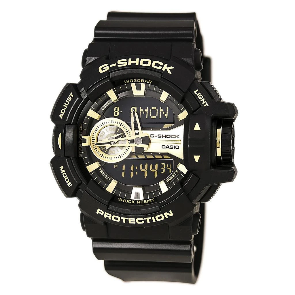 商品Casio|Casio Men's Alarm Watch - G-Shock Dive Ana-Digital Black & Gold Dial | GA400GB-1A9,价格¥757,第1张图片