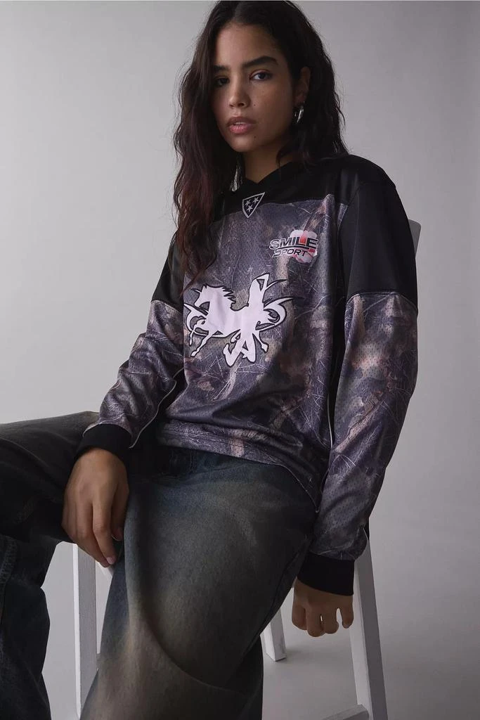 商品Jaded London|Jaded London Resident Hater Graphic Camo Hockey Jersey,价格¥466,第1张图片