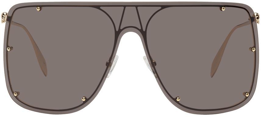 商品Alexander McQueen|Gold Shield Sunglasses,价格¥2682,第1张图片