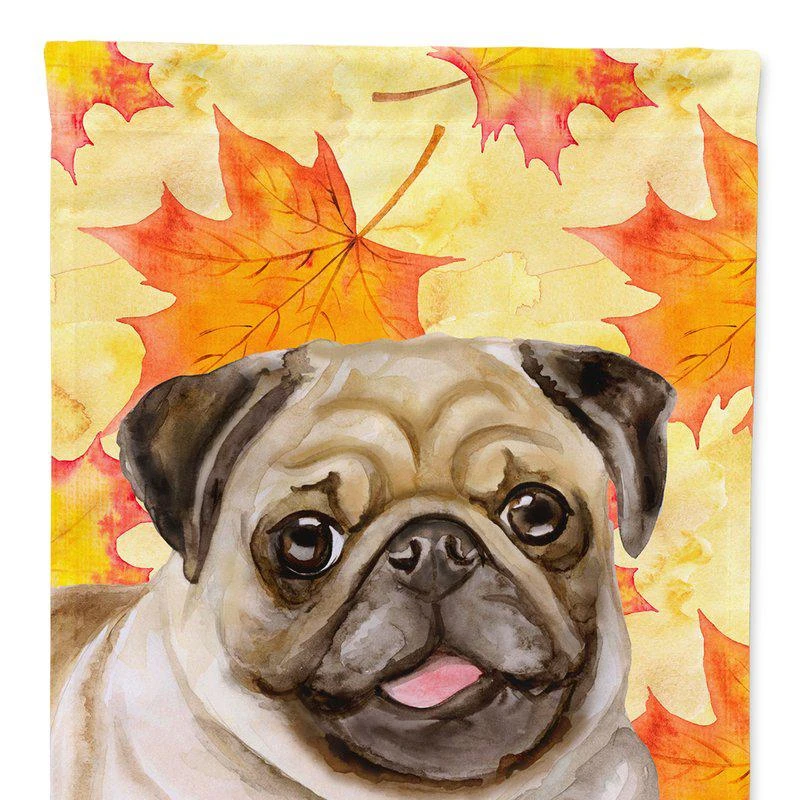 商品Caroline's Treasures|28 x 40 in. Polyester Fawn Pug Fall Flag Canvas House Size 2-Sided Heavyweight,价格¥329,第1张图片