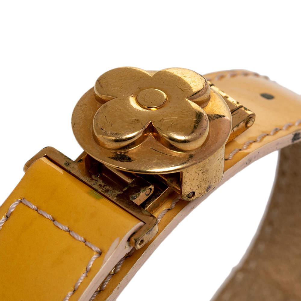 Louis Vuitton Pale Yellow Monogram Vernis Leather Good Luck Bracelet商品第4张图片规格展示