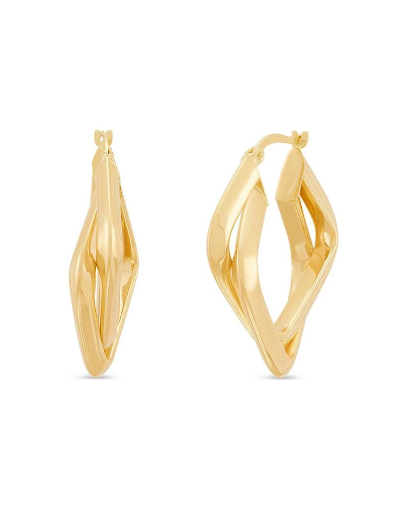 Polished Crossover Tube Hoop Earrings in 14K Yellow Gold 商品