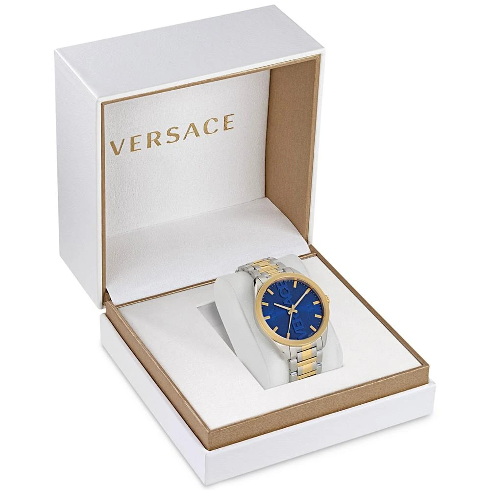 商品Versace|Men's Swiss V-Vertical Two Tone Stainless Steel Bracelet Watch 42mm,价格¥5207,第4张图片详细描述