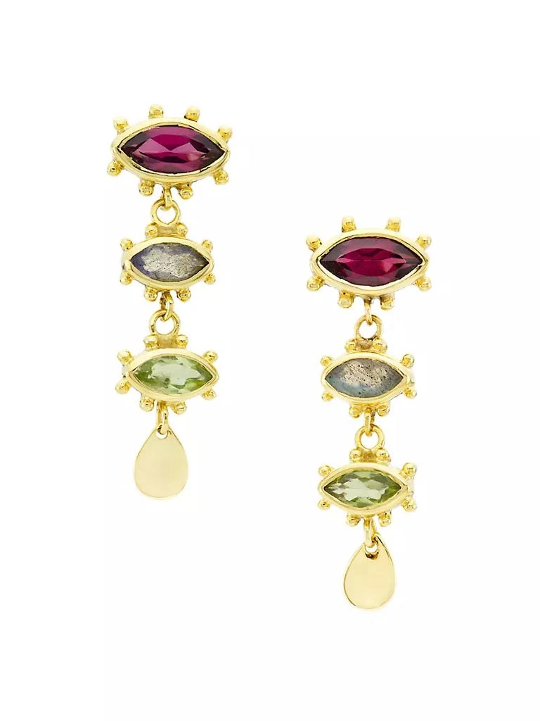 商品Room Service|Bindi Blessing 24K-Gold-Plated &amp; Multi-Gemstone Evil Eye Drop Earrings,价格¥1814,第1张图片