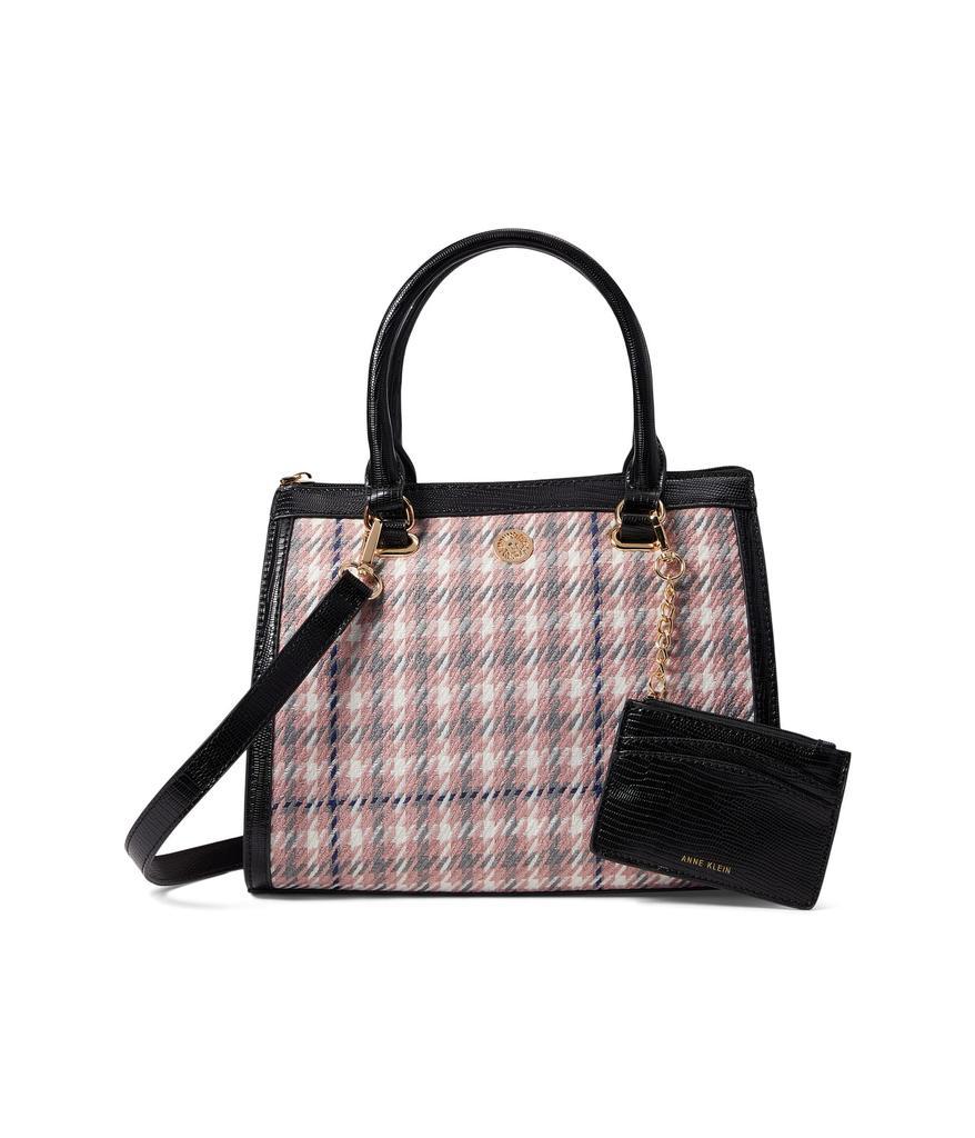 商品Anne Klein|Houndstooth Satchel,价格¥243,第1张图片