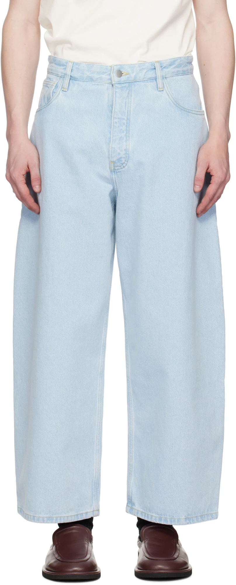商品【商品预售7天】 Studio Nicholson|Studio Nicholson 男士牛仔裤 PAOLOSNM1023BLEACHWASH 蓝色,价格¥2800,第1张图片
