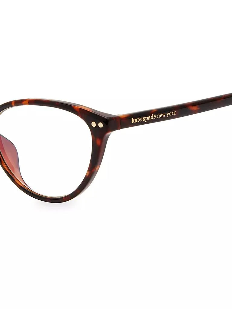 商品Kate Spade|Roanne 54MM Cat Eye Blue Block Eyeglasses,价格¥515,第3张图片详细描述