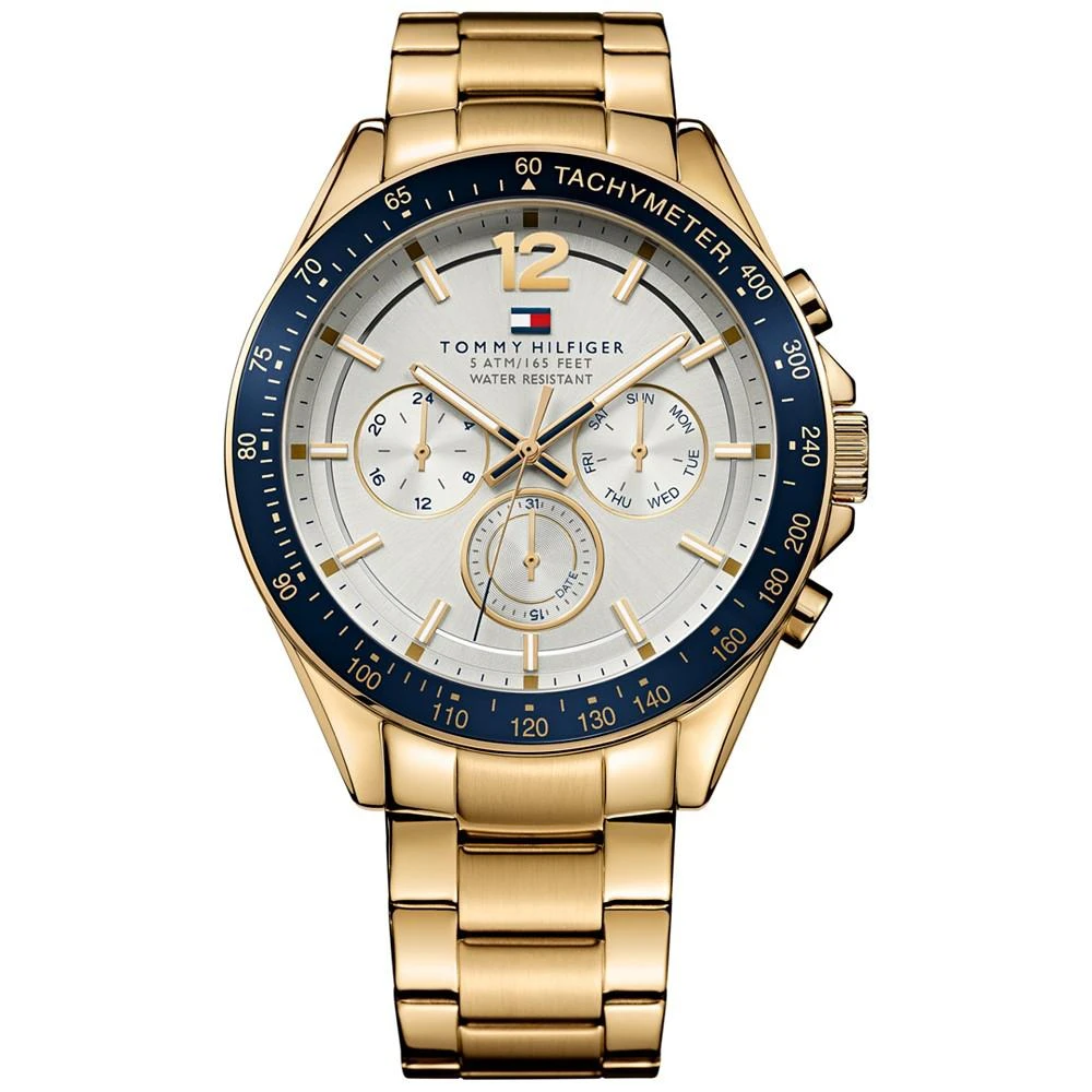 商品Tommy Hilfiger|Men's Gold-Tone Stainless Steel Bracelet Watch 46mm 1791121,价格¥581,第1张图片