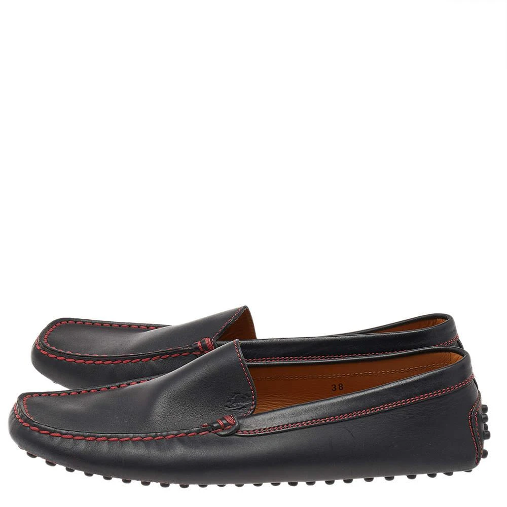 商品[二手商品] Tod's|Tod's For Ferrari Black Leather Slip On Loafers Size 38,价格¥898,第4张图片详细描述