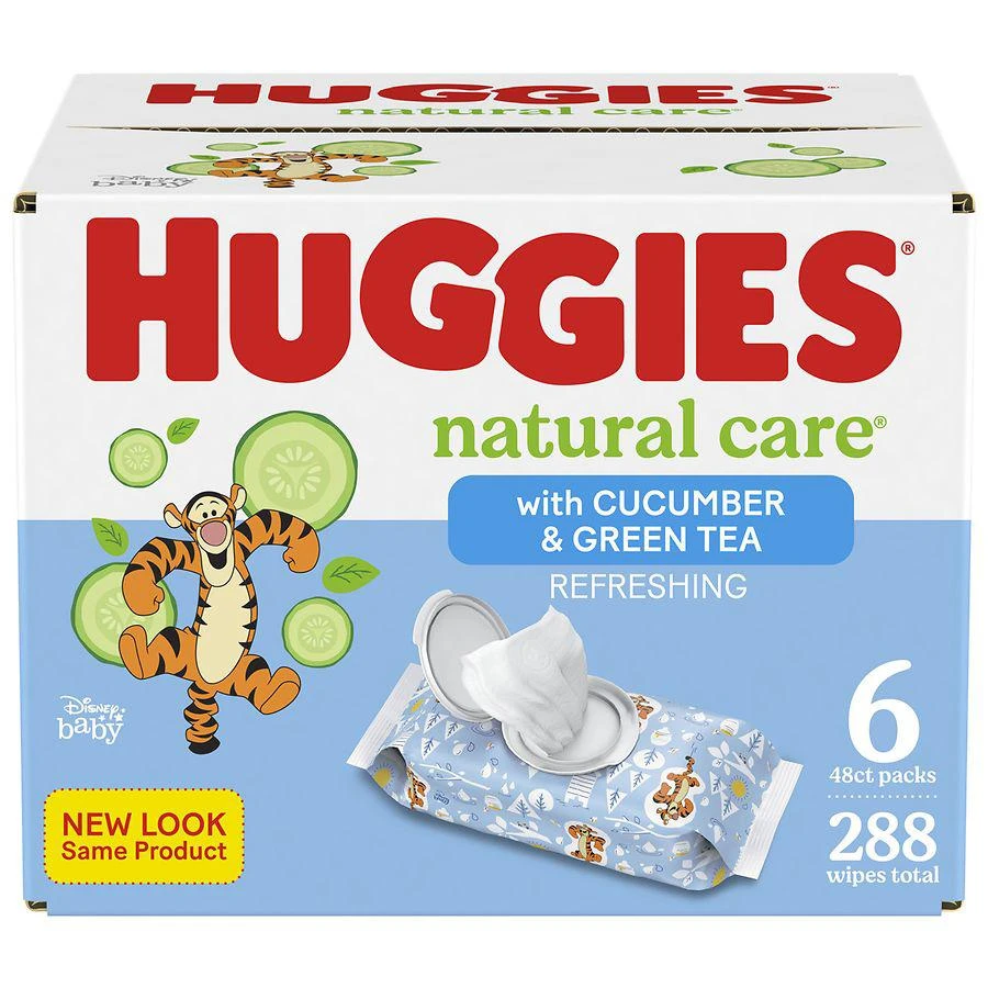 商品Huggies Natural Care|Refreshing Baby Wipes with Cucumber & Green Tea Cucumber & Green Tea,价格¥111,第1张图片