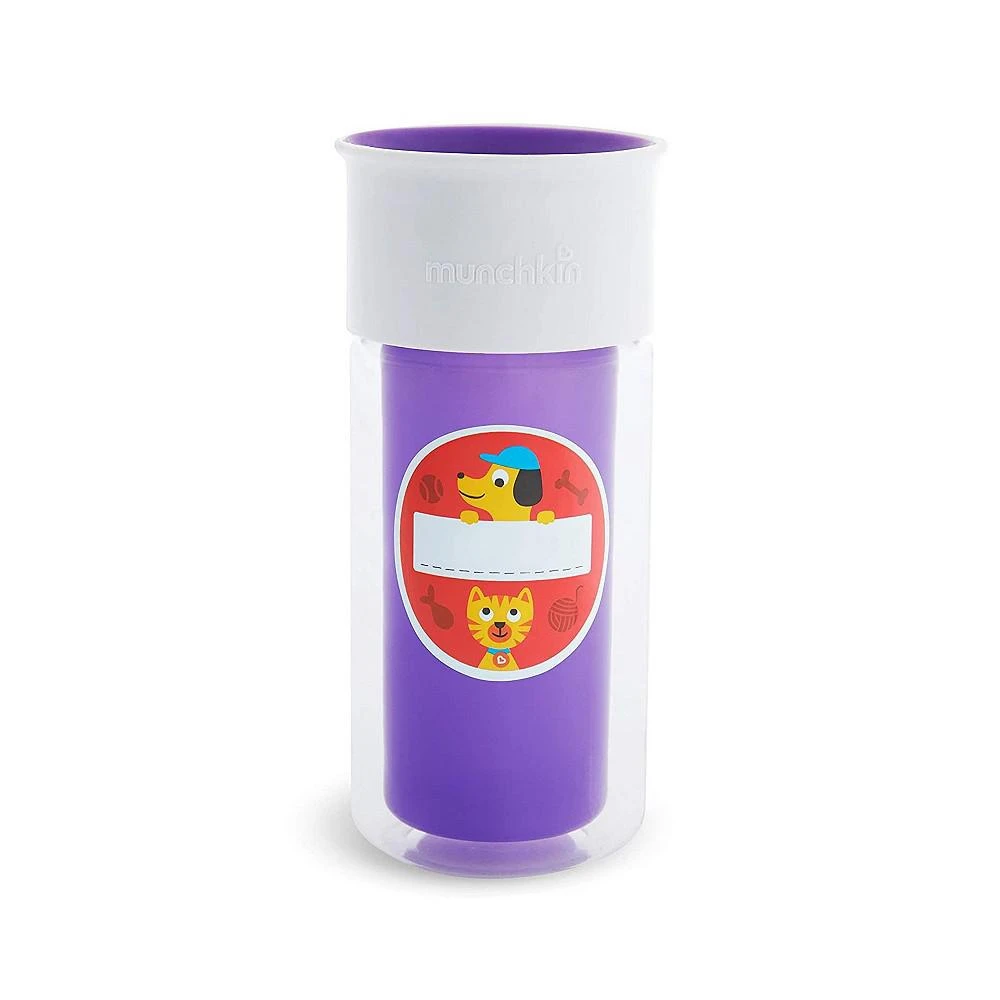 商品Munchkin|Miracle 360 Insulated Sippy Cup, with Stickers, 9 oz, Purple,价格¥149,第3张图片详细描述