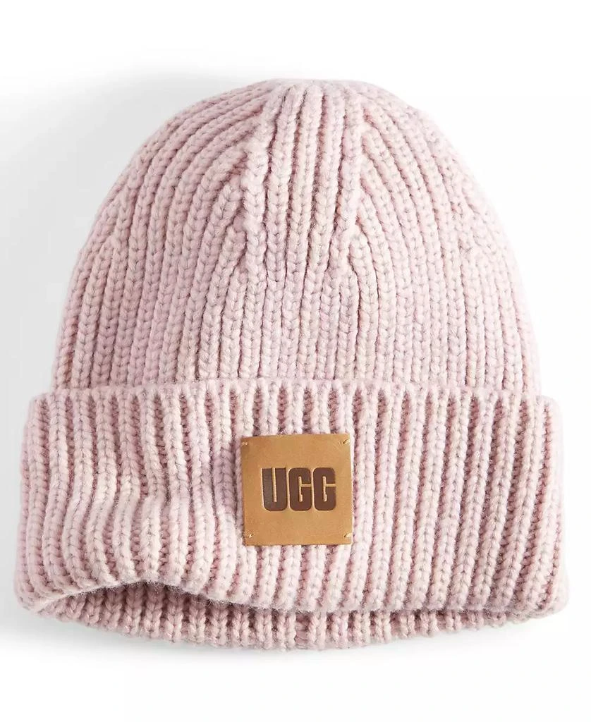 商品UGG|Women's Chunky Rib-Knit Logo-Patch Beanie,价格¥132,第1张图片