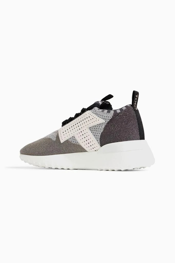 商品Tod's|Leather-trimmed perforated stretch-knit sneakers,价格¥2346,第3张图片详细描述