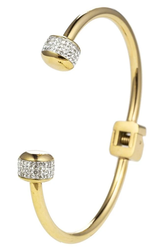 商品EYE CANDY LOS ANGELES|The Luxe Collection Maya Gold Titanium Cubic Zirconia Crystal Open Cuff Bracelet,价格¥287,第1张图片