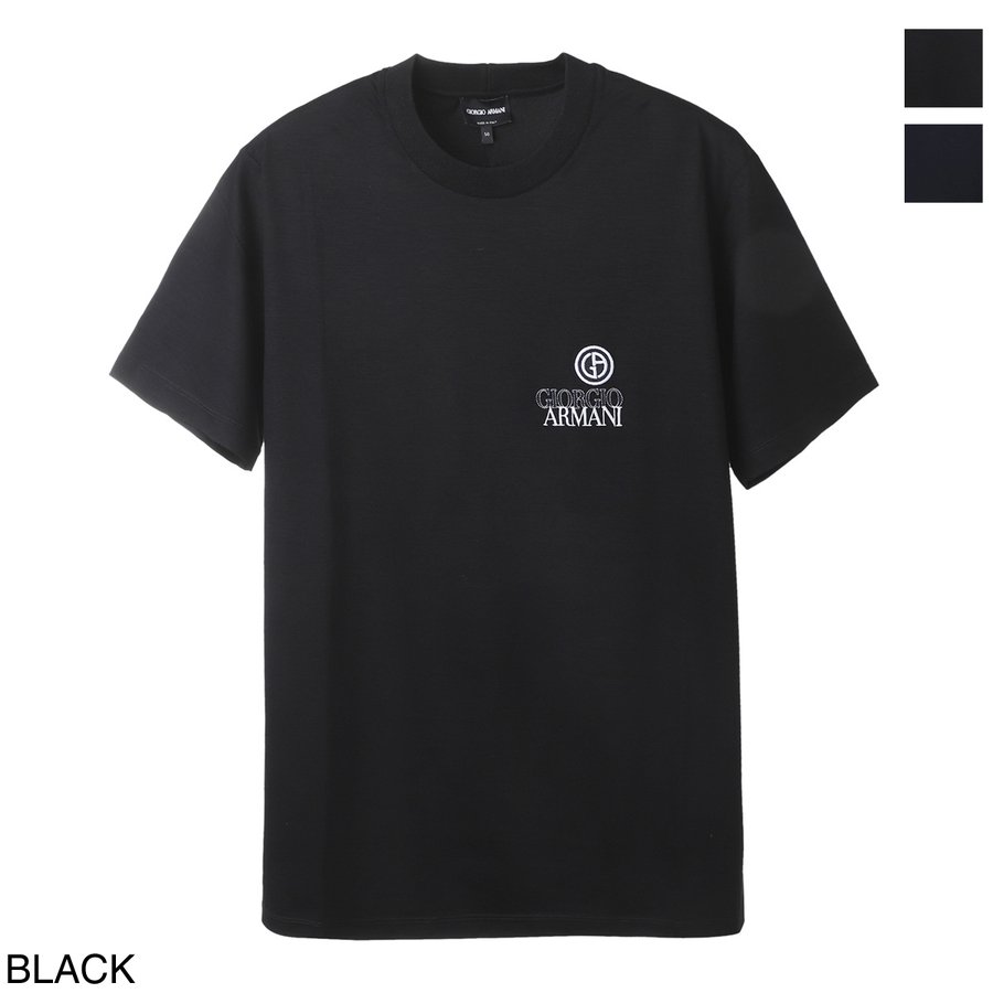 GIORGIO ARMANI 男士黑色经典有型短袖T恤 3LSM66-SJKLZ-UC99商品第1张图片规格展示