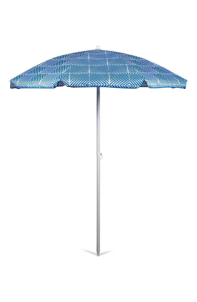 商品Picnic Time|Blue Athens Pattern Portable Beach Umbrella,价格¥289,第1张图片