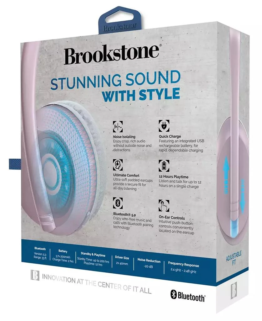 商品Brookstone|Sleek Wireless Noise Isolating Headphones,价格¥112,第2张图片详细描述
