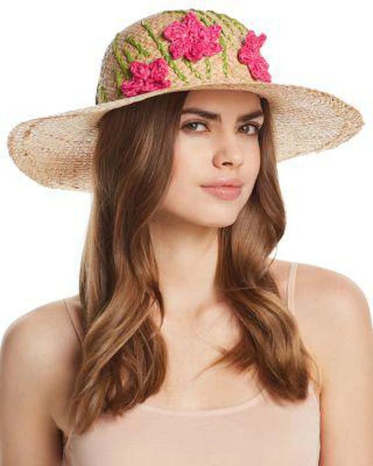 商品AQUA|Straw Floppy Hat with Flowers - 100% Exclusive,价格¥438,第1张图片
