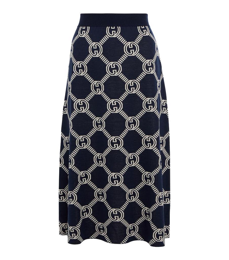 商品Gucci|GG reversible wool-blend midi skirt,价格¥7633,第1张图片