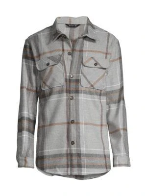 商品RON TOMSON|Woodsman Relaxed-Fit Plaid Shacket,价格¥134,第3张图片详细描述