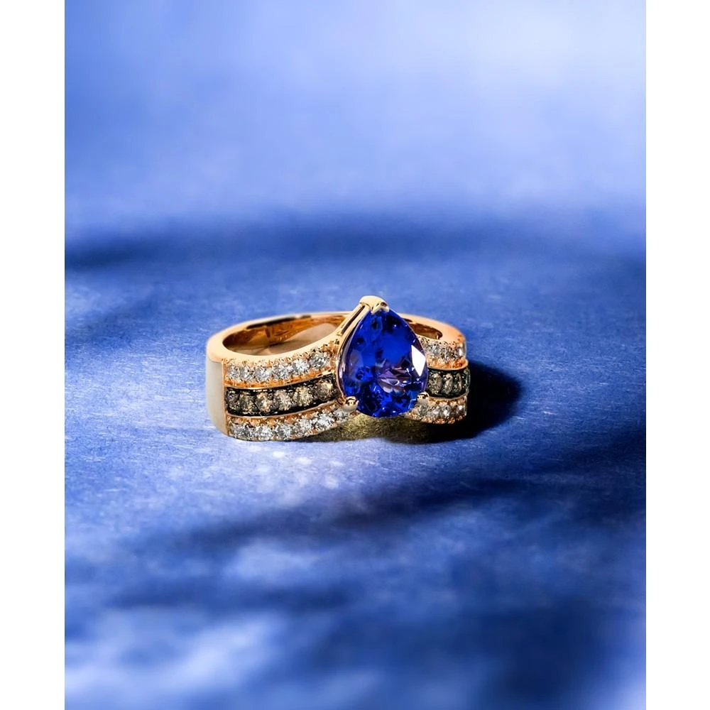 商品Le Vian|Blueberry Tanzanite (1-1/2 ct. t.w.) & Diamond (3/4 ct. t.w.) V Ring in 14k Rose Gold,价格¥36613,第3张图片详细描述