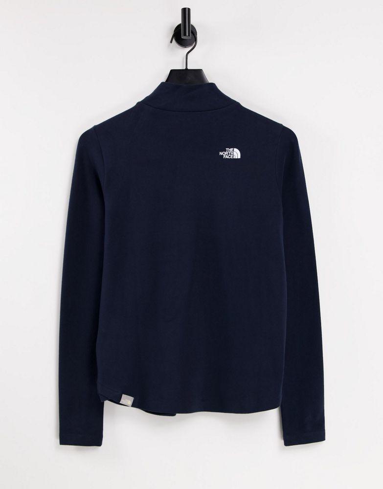 The North Face Heritage Label Polar long sleeve t-shirt in navy商品第2张图片规格展示