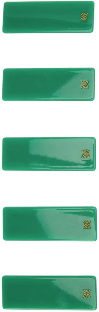 商品Repose AMS|Five-Pack Kids Green Squared Hair Clips,价格¥280,第1张图片