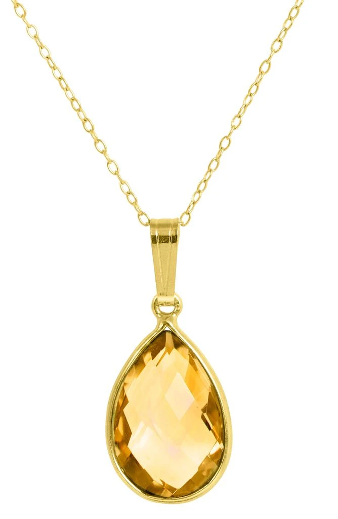 商品Savvy Cie Jewels|18K Gold Plated Sterling Silver Semiprecious Stone Pendant Necklace,价格¥263,第1张图片