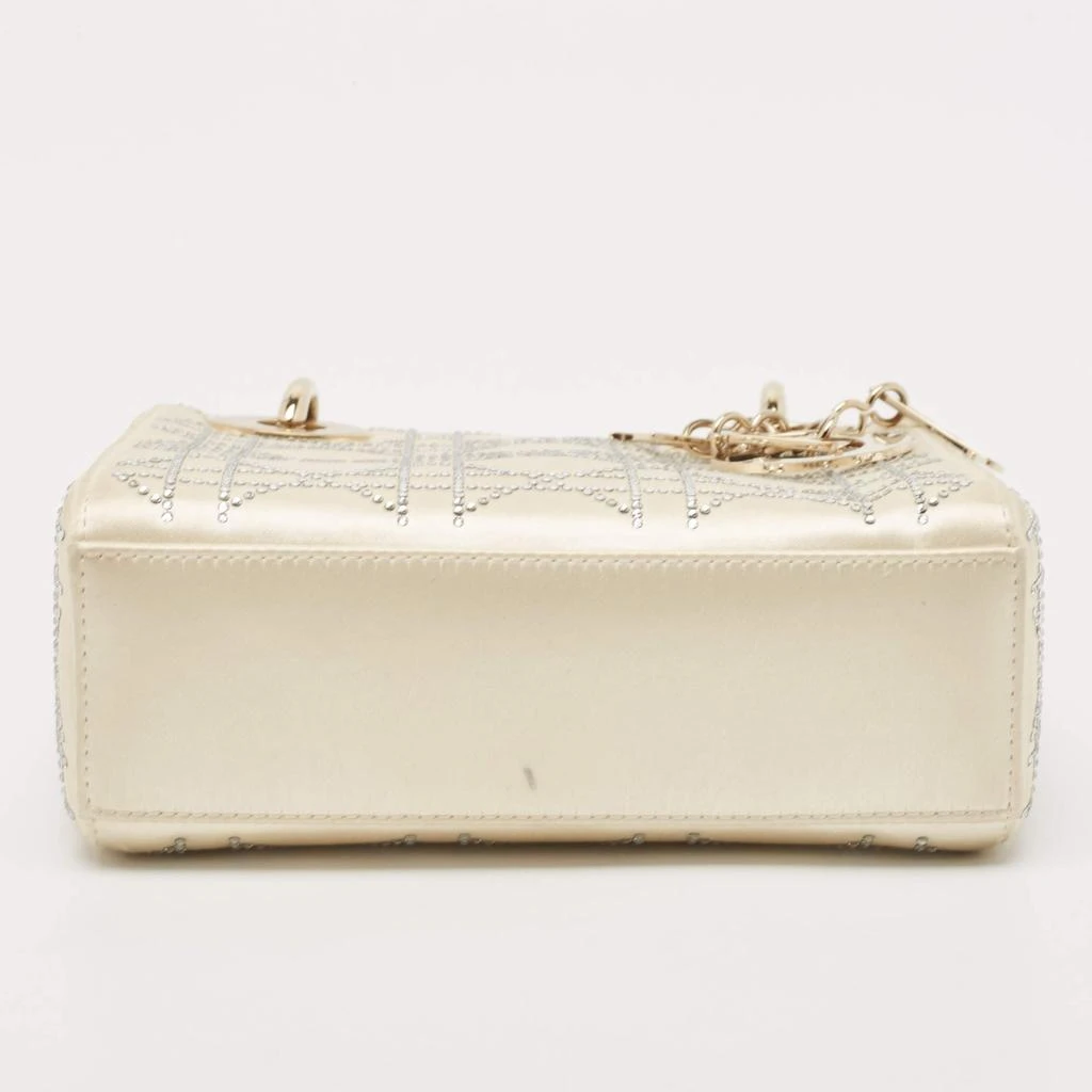 Dior Off White Cannage Satin Mini Crystals Embellished Lady Dior Tote 商品