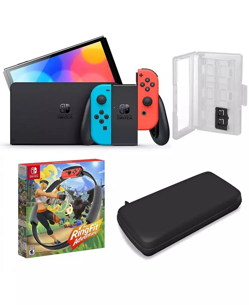 商品Nintendo|Switch OLED in Neon with Ring Fit & Accessories,价格¥3516,第1张图片