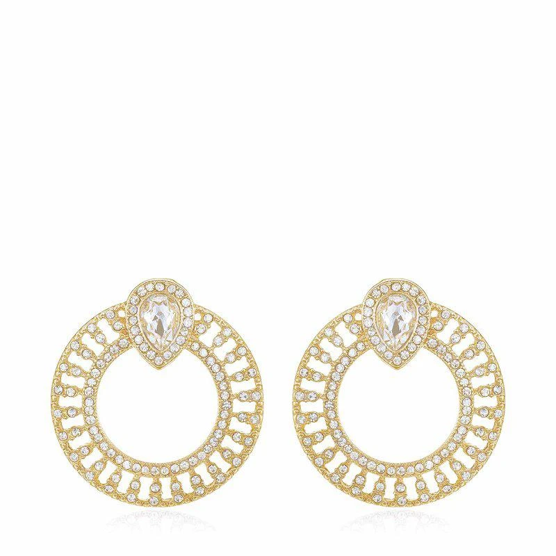 商品Ettika Jewelry|Glitter and Shine 18k Gold Plated Circle Earrings ONE SIZE,价格¥416,第1张图片