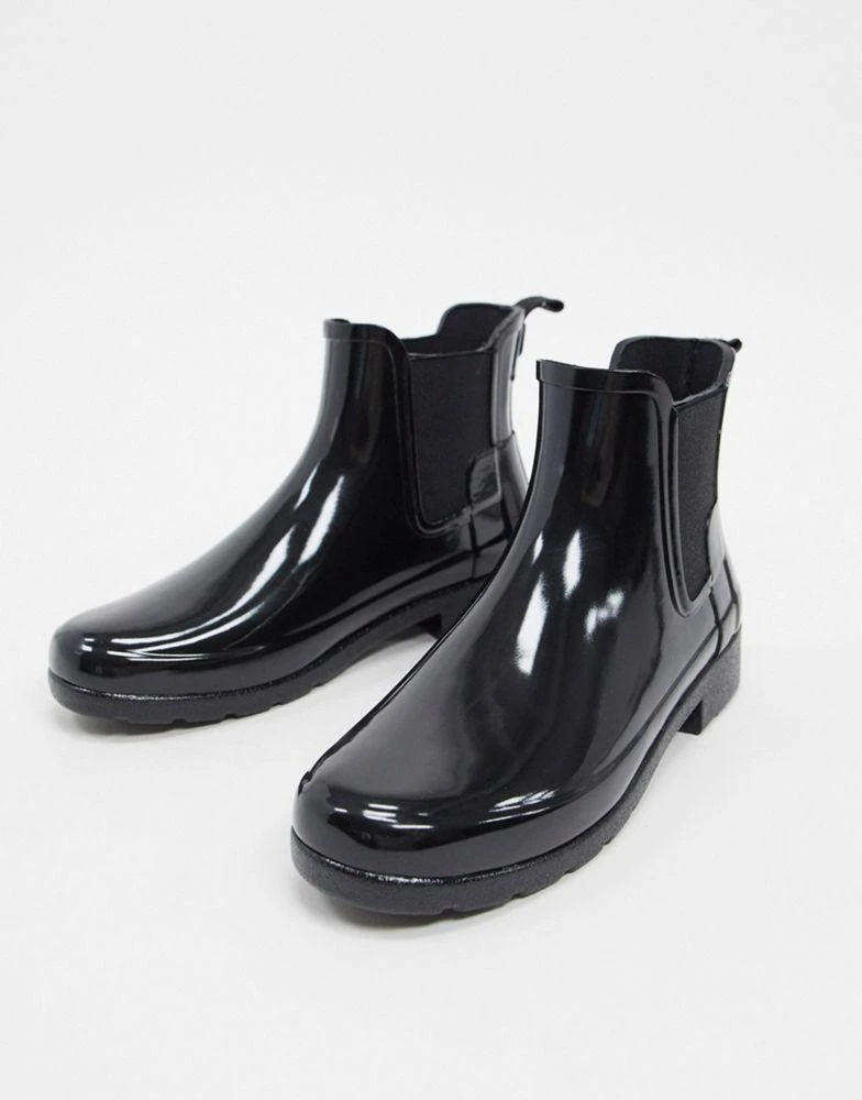 商品Hunter|Hunter Original Refined chelsea wellington boots in black gloss,价格¥603,第3张图片详细描述