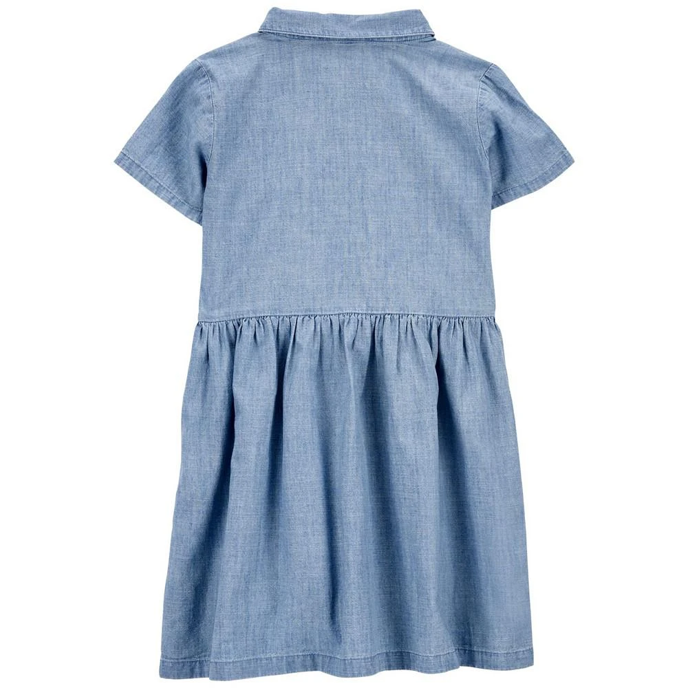商品Carter's|Little Girls Short Sleeve Chambray Shirt Dress,价格¥107,第2张图片详细描述