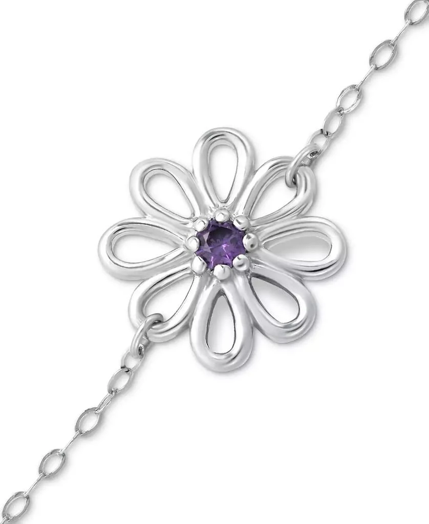 商品Giani Bernini|Cubic Zirconia Ankle Bracelet in Sterling Silver (Also in Lab-Created Pink Sapphire), Created for Macy's,价格¥332,第3张图片详细描述