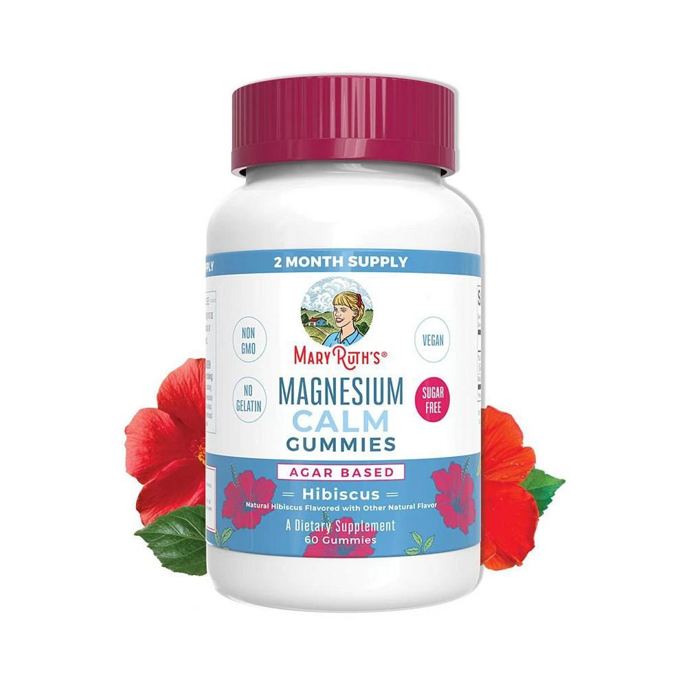 商品MaryRuth Organics|Adult Magnesium Calm Gummies, Hibiscus, 60ct,价格¥224,第1张图片