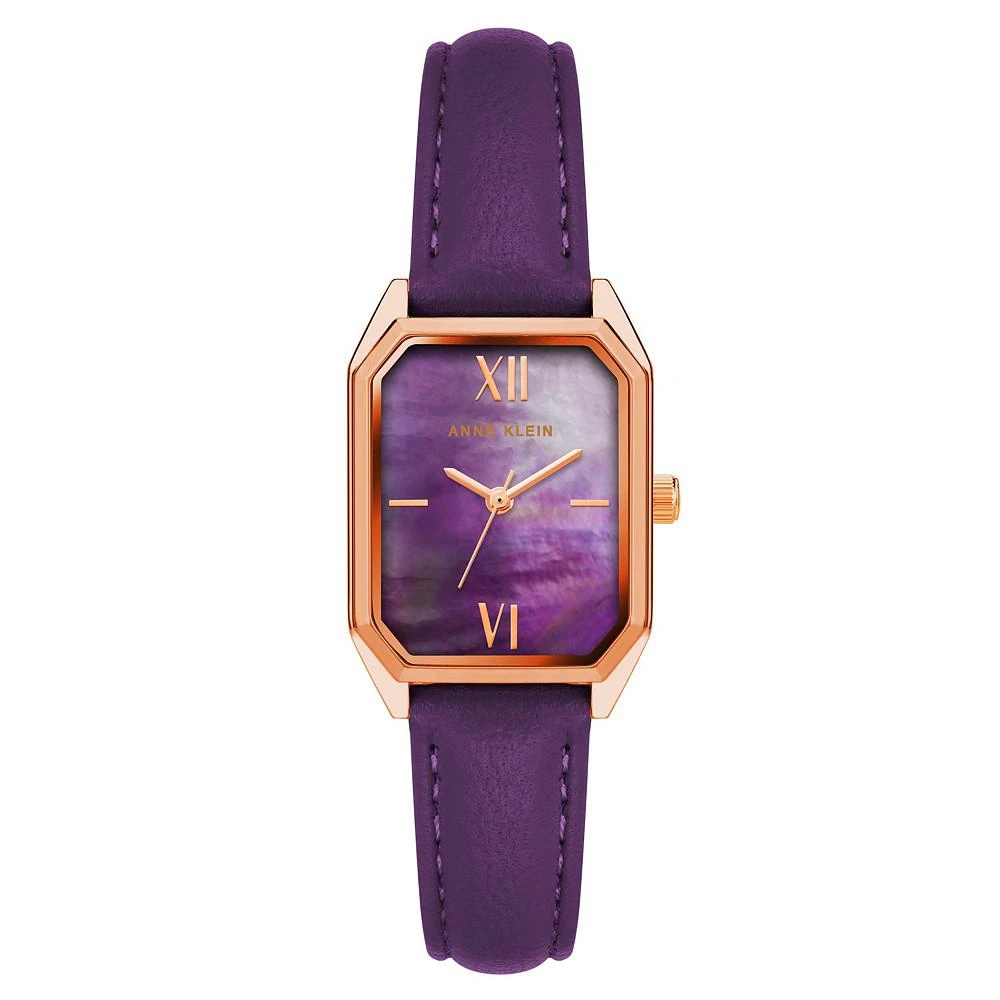 商品Anne Klein|Women's Three-Hand Quartz Purple Genuine Leather Strap Watch, 24mm,价格¥562,第1张图片