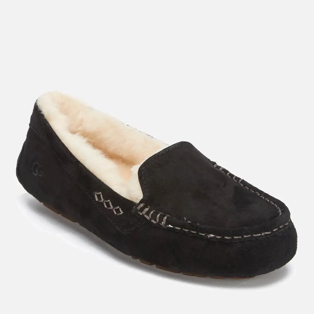 商品UGG|UGG Women's Ansley Moccasin Suede Slippers - Black,价格¥835,第2张图片详细描述