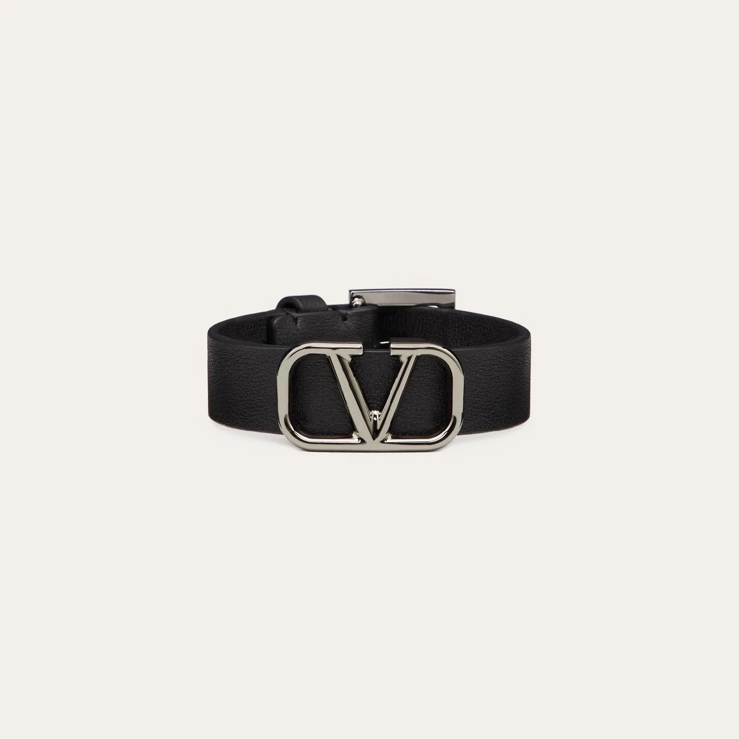 商品Valentino|【预售】 华伦天奴 25春夏 男士 手链 BRACELET VLOGO SIGNATURE EN CUIR 3Y2J0L95VP4_0NO ,价格¥2952,第1张图片