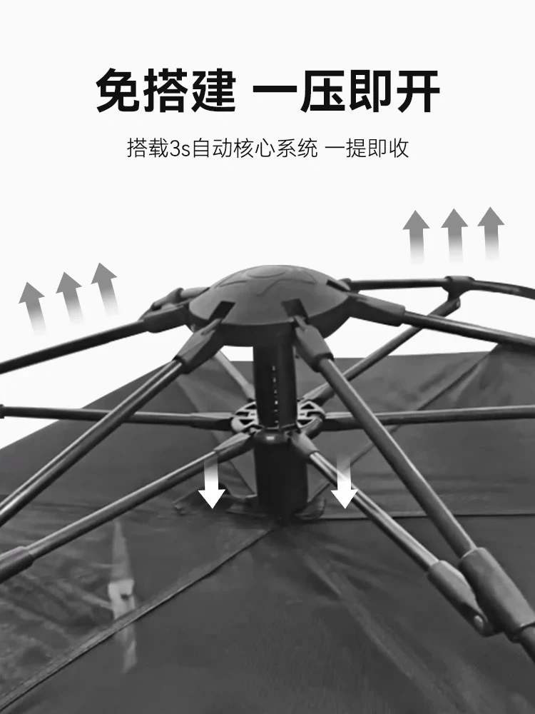 帐篷黑胶天幕帐篷二合一自动速开帐篷加厚防雨帐篷防晒帐篷 商品