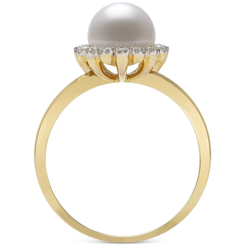 商品Belle de Mer|Cultured Freshwater Pearl (7mm) & Diamond (1/8 ct. t.w.) Halo Ring in 14k Gold, Created for Macy's,价格¥3227,第3张图片详细描述