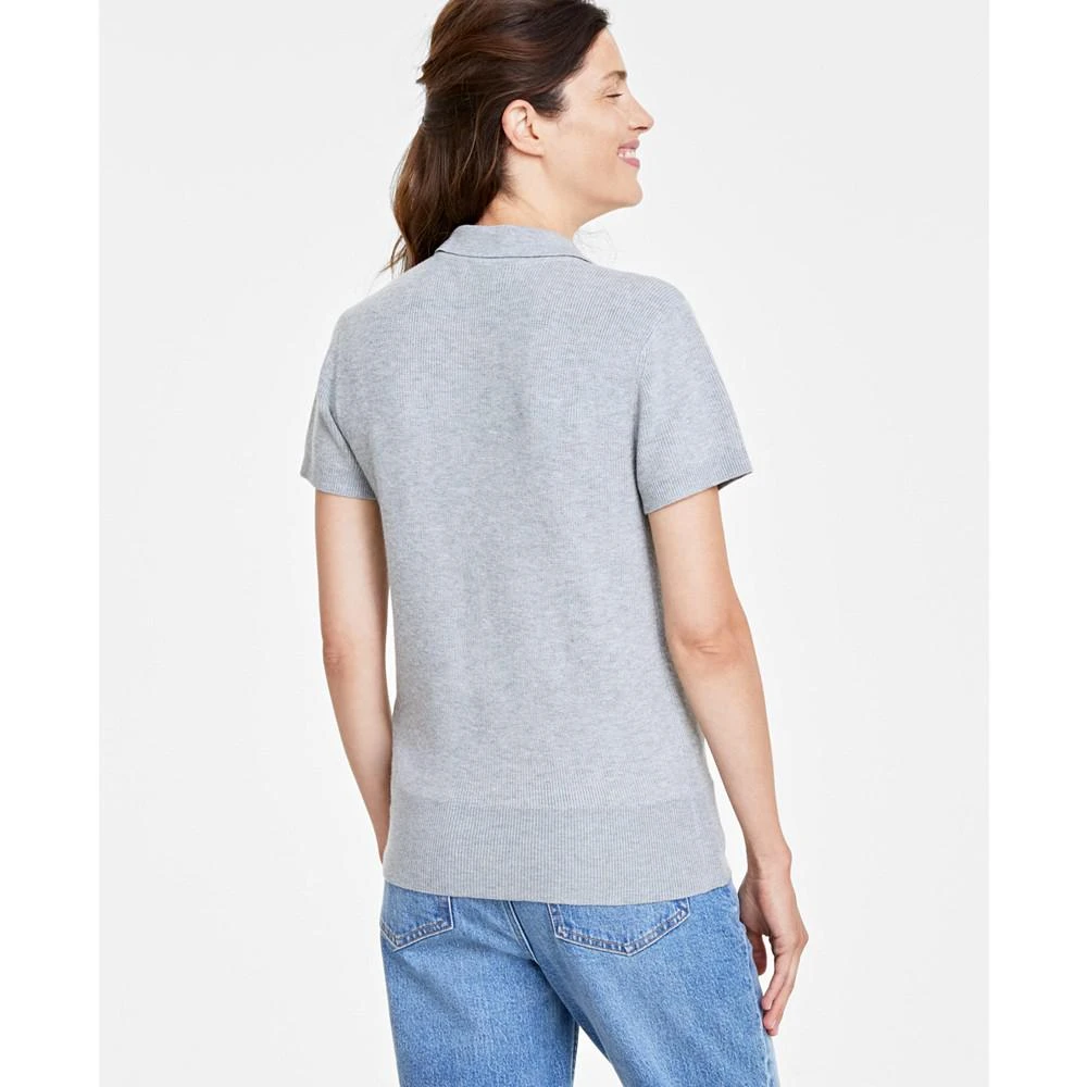 商品On 34th|Women's Collared Short-Sleeve Sweater, Created for Macy's,价格¥100,第2张图片详细描述