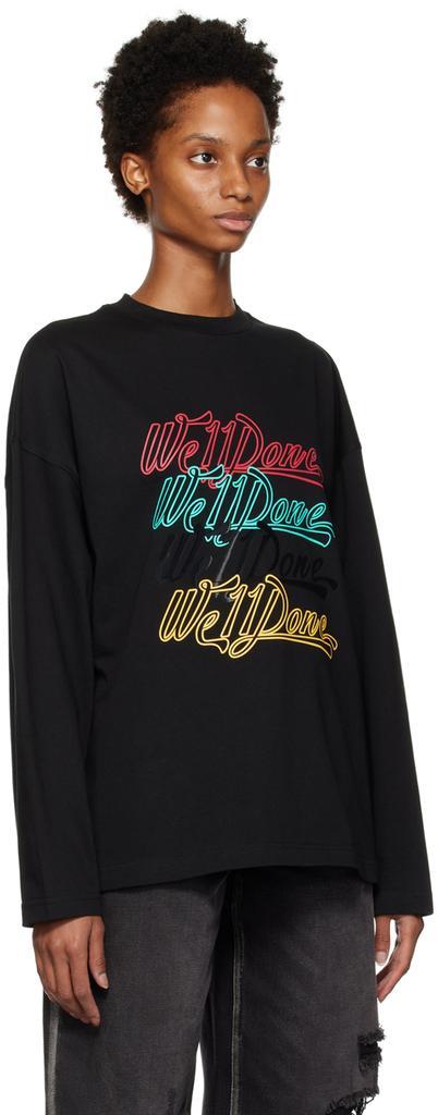 商品We11done|Black Rainbow Long Sleeve T-Shirt,价格¥786,第4张图片详细描述