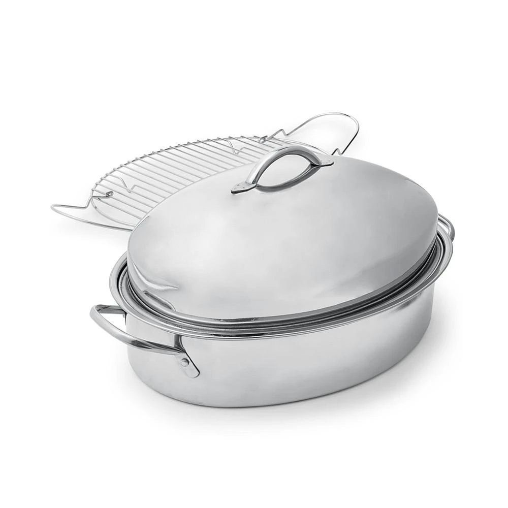 商品Martha Stewart|Stainless Steel 8-Qt. Covered Oval Roaster with Rack, Created for Macy's,价格¥209,第1张图片