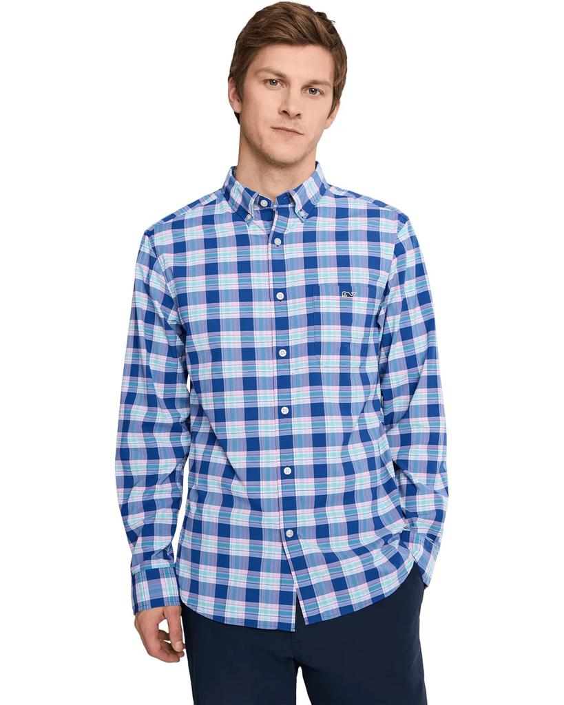 Camicia da uomo Vineyard Vines Coconut Key Plaid ultraleggera ad alte prestazioni image 2