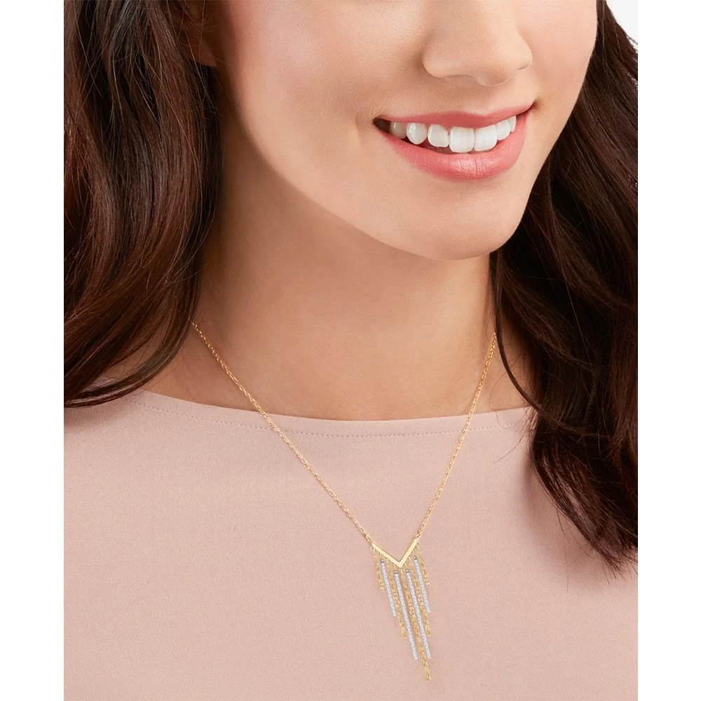 商品Swarovski|Two-Tone Crystal Fringe 17-3/4" Statement Necklace,价格¥881,第2张图片详细描述