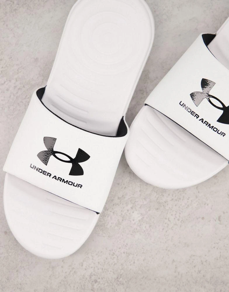 商品Under Armour|Under Armour Training Ansa Fix sliders in white,价格¥210,第3张图片详细描述